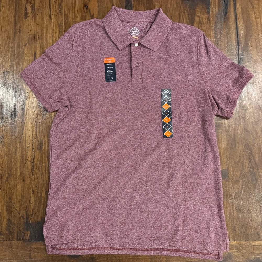 St. John’s Bay Men's Polo Shirt in Burgundy Size Medium